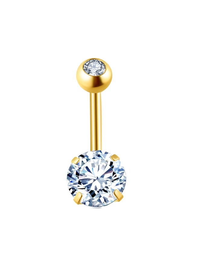 طقم حلقات ثقب البطن المرصعة بالزركون مكون من 4 قطع - Image 2