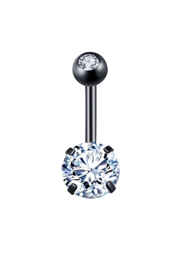 طقم حلقات ثقب البطن المرصعة بالزركون مكون من 4 قطع - Image 3