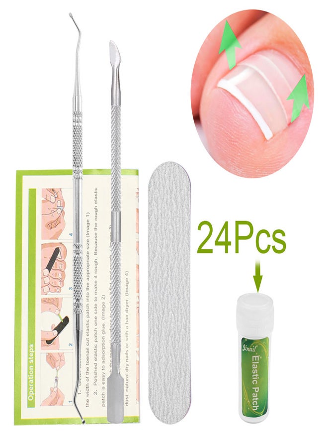 Ingrown Toenail Correction Set Toenail Treatment Toenail Straightening Patch Pusher Recover Tool Foot Care Kit - Image 3