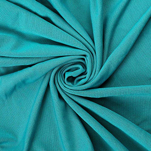Peomeise Stretch Spandex Chair Cover for Wedding Party Dining Banquet Event (Turquoise, 12) - Image 5