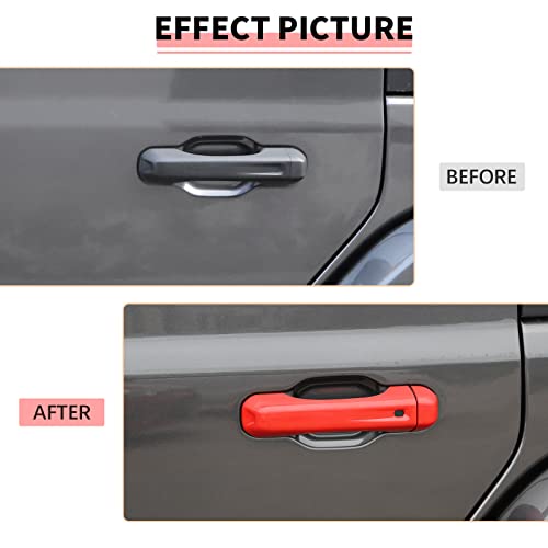 SQQP Door Handle Cover & Tailgate Handle Cover Inserts Exterior Accessories Fit for 2018-2025 Jeep Wrangler JL JLU 2/4 Door(Red) - Image 2