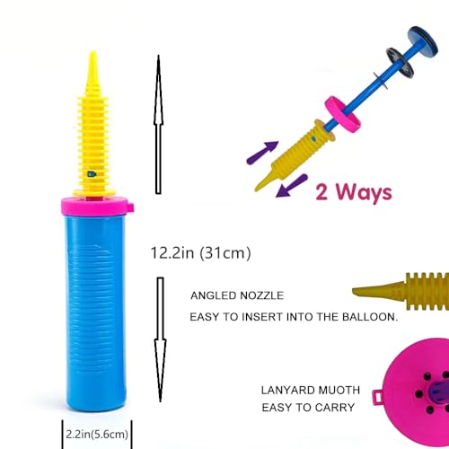 Luszmoax Balloon Pump Hand Held Two-Way Dual Action -Balloon Inflator Pump -Air Pump for Balloons - Image 4