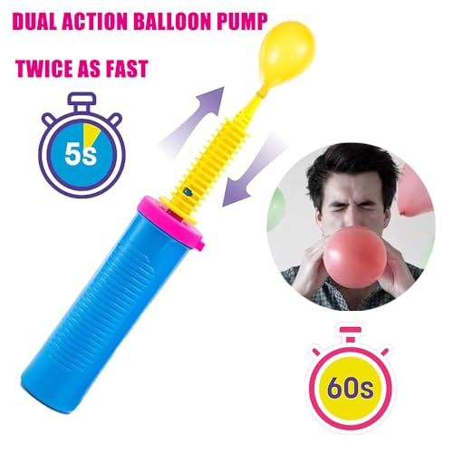 Luszmoax Balloon Pump Hand Held Two-Way Dual Action -Balloon Inflator Pump -Air Pump for Balloons - Image 3