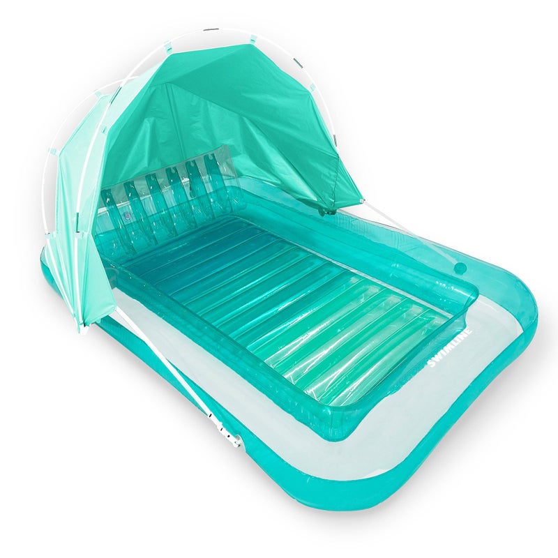 SWIMLINE Suntan Tub Classic Inflatable Tanning Lounge Float with Adjustable Pillow 71 Long Outdoor Floating Lounger for Lake River Beach Swimming Pool Includes Rope Surround Repair Patch - Image 2