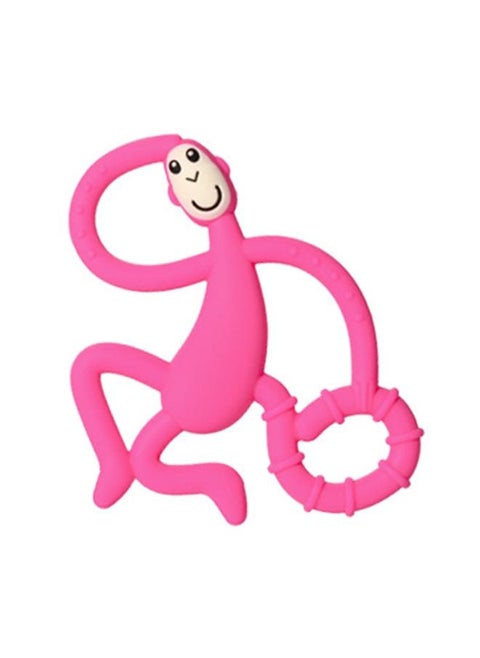 Baby Teether Toys Monkey Shape Easy To Hold Soft Silicone Infant Chewing Toy for Home Pink