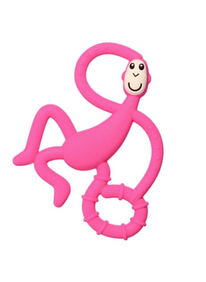 NIBEMINENT - Baby Teether Toys Monkey Shape Easy To Hold Soft Silicone Infant Chewing Toy for Home Pink - Image 1