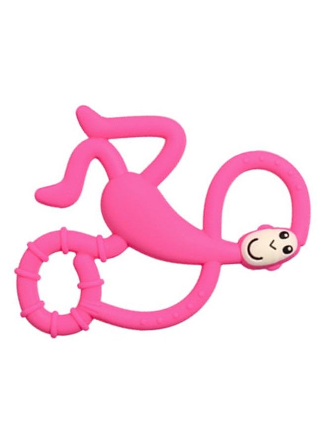 NIBEMINENT - Baby Teether Toys Monkey Shape Easy To Hold Soft Silicone Infant Chewing Toy for Home Pink - Image 1