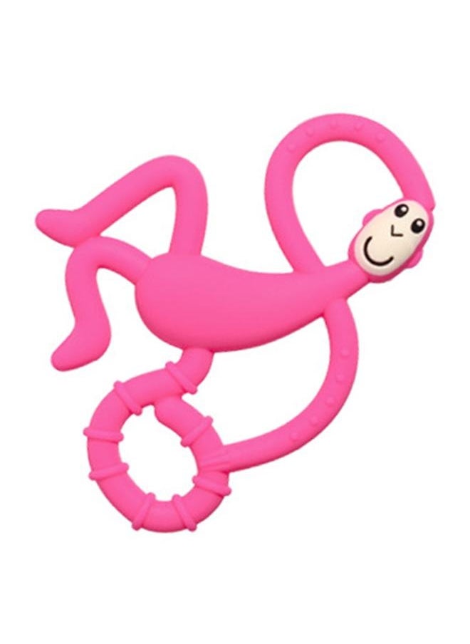 NIBEMINENT - Baby Teether Toys Monkey Shape Easy To Hold Soft Silicone Infant Chewing Toy for Home Pink - Image 1
