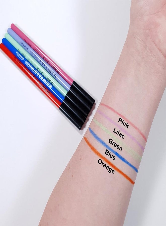 Relove- Coloured Kohl Eyeliner- Orange | Highly Pigmented | Smooth and Creamy Formula |Kohl Eyeliner |Matte finish for glam looks | 1.2gm - Image 2