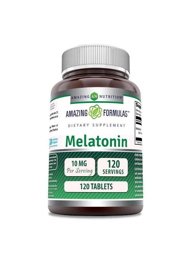 Amazing Nutrition Amazing Formulas Melatonin Supplement | 10 Mg | 120 Tablets | Non-GMO | Gluten-Free | Made in USA  - Image 1