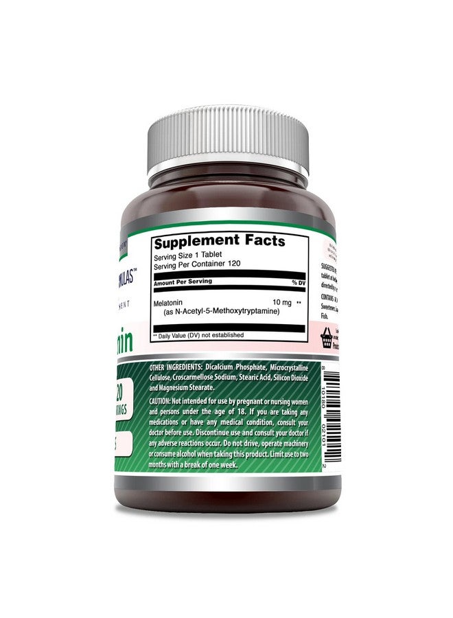 Amazing Nutrition Amazing Formulas Melatonin Supplement | 10 Mg | 120 Tablets | Non-GMO | Gluten-Free | Made in USA  - Image 2