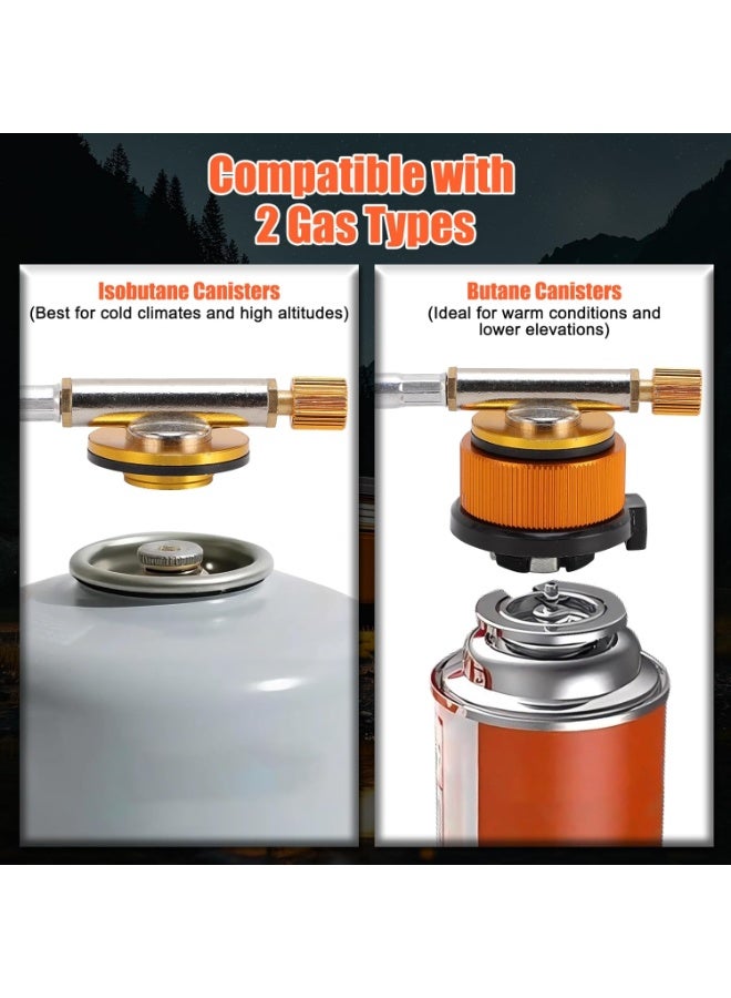 بلو فاير موقد تخييم محمول ٦٨٠٠ واط مضاد للرياح | موقد ظهري قابل للطي مع اشتعال بيزو وخرطوم ٥٥ سم | موقد غاز سريع الغليان من الفولاذ المقاوم للصدأ للمشي لمسافات طويلة والنزهات والطبخ الخارجي - Image 3