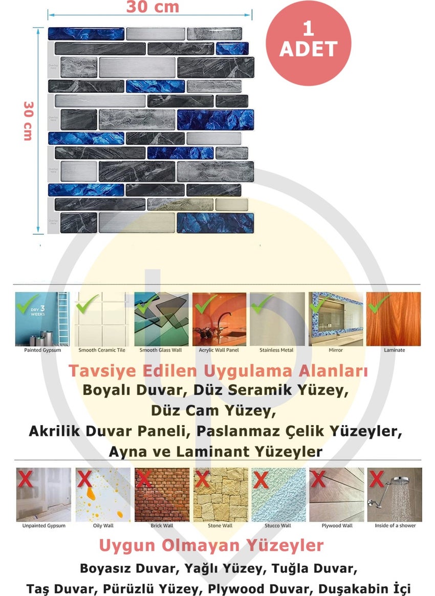 Trendpoint غطاء خلفي للكونتر 30×30 سم ذاتي اللصق يبدو مثل الفسيفساء للمطبخ والحمام  - Image 5
