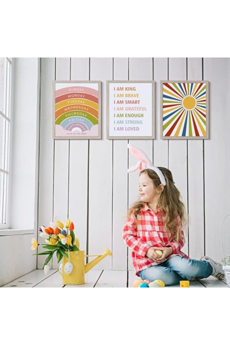 LIYAOLI Alphabet Poster for Toddlers Playroom Decor 8 x10 Inch Art Print Unframed Set of 6 Alphabet Abc Wall Decor Posters for Toddlers Boy Room 1-3 Nursery Kids Wall Art - Image 3