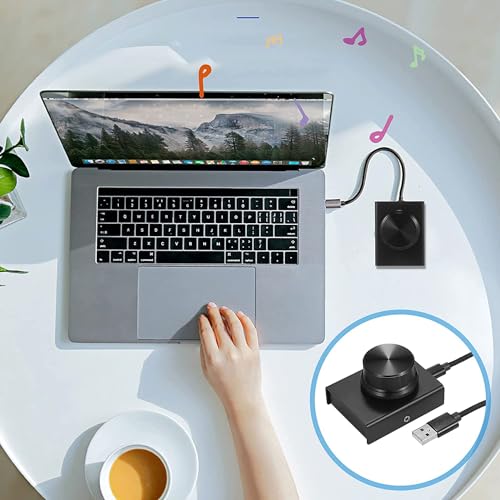 TIZOPO USB Volume Control Multimedia Controller Knob PC Volume Control Knob Speaker Audio Multimedia Volume Remote Control Adjuster with One Key Mute Function Support Win7/8/10/XP/Mac/Vista/Android/iOS - Image 3