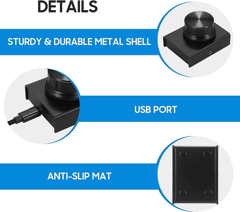 TIZOPO USB Volume Control Multimedia Controller Knob PC Volume Control Knob Speaker Audio Multimedia Volume Remote Control Adjuster with One Key Mute Function Support Win7/8/10/XP/Mac/Vista/Android/iOS - Image 4