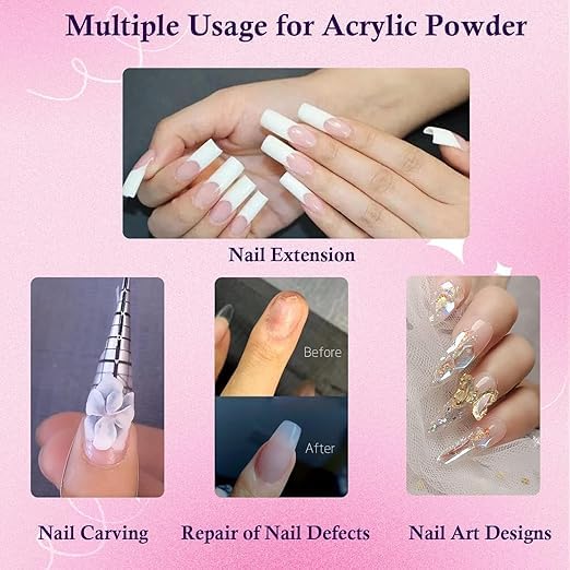 ADOERE Acrylic Powder Set 30g Professional Acrylic Nail Powder System for Acrylic Nails Extension Nail Art Pack Of 3 - Image 4