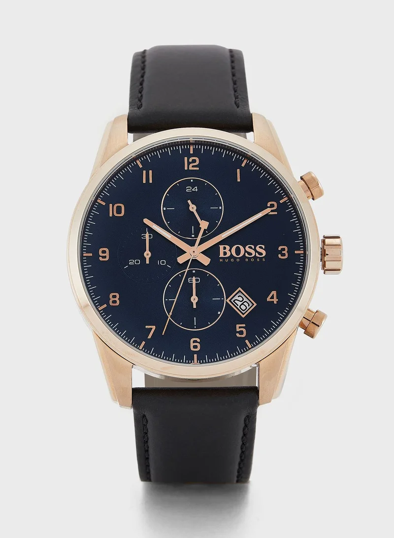 BOSS Leather Strap Analog Watches