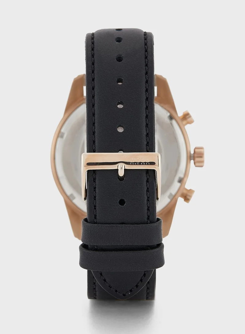 BOSS Leather Strap Analog Watches