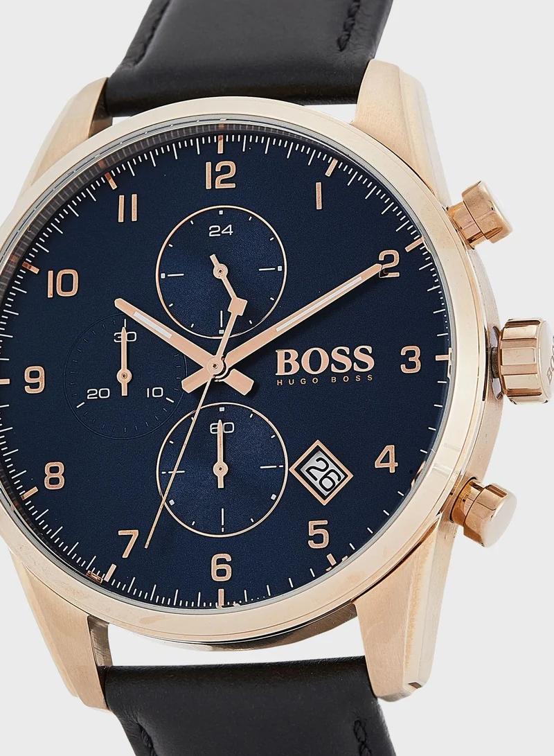 BOSS Leather Strap Analog Watches
