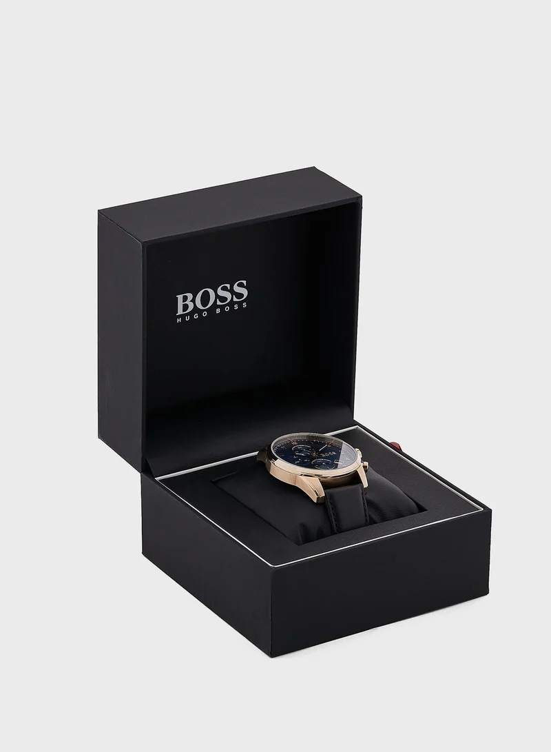 BOSS Leather Strap Analog Watches