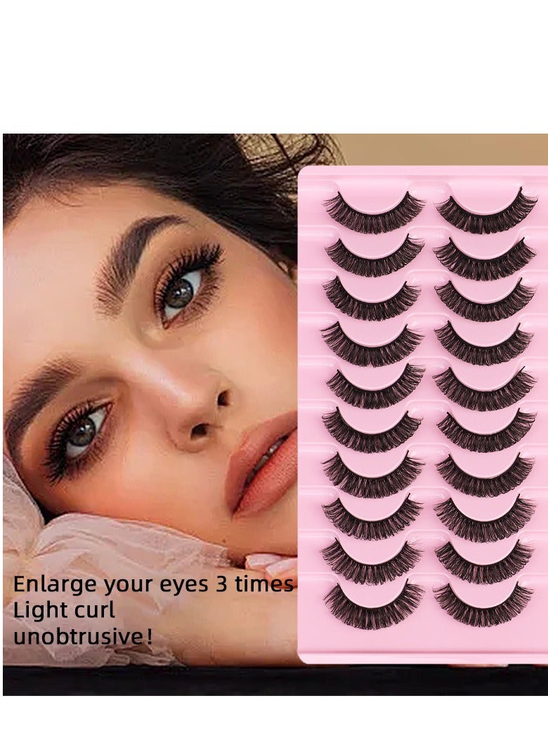 10-pairs High volume DD curvature nutrual false eyelashes for party and daily makeup DH06-01 - Image 1