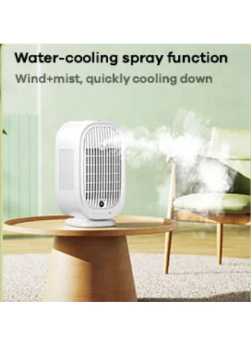 Remax Mena Water Cooling Oscillating Fan With Display, 6 Wind Speed, Water Coolong Spray, Large 4000mAh Battery Capacity, Ideal for Home and Office Use, 350ml Water Tank (White)  - Image 3