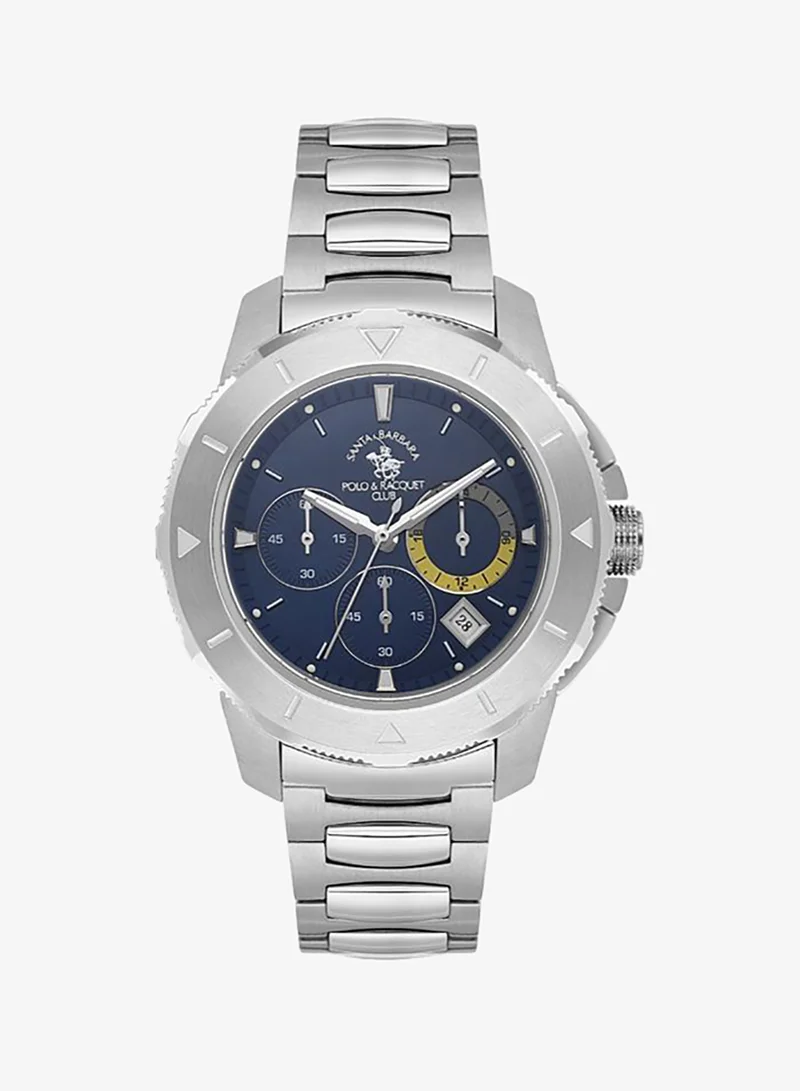 SANTA BARBARA POLO & RACQUET CLUB Santa Barbara Polo & Racquet Club - Legend Men's Watch | Stainless Steel Band with Steel Case | Analog | Round Dial | Mineral Glass | Japanese Quartz | Water Resistance 50 Meters