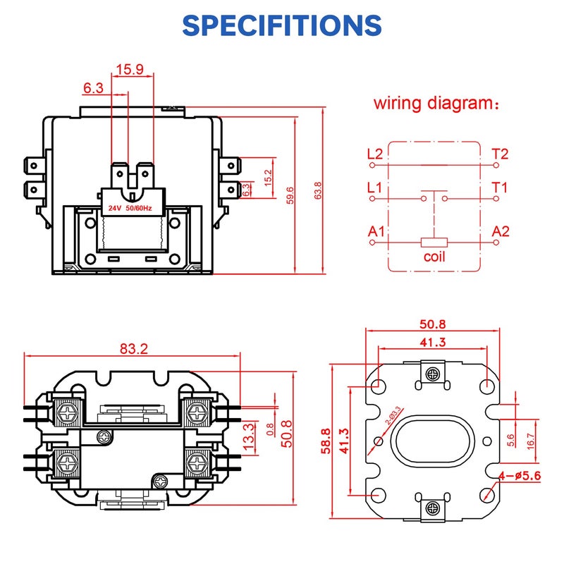 BOJACK 1 Poles FLA 30 Amp Coil 24 VAC Air Conditioner Condenser Compressor Contactor AC Definite Purpose Contactor - Image 4