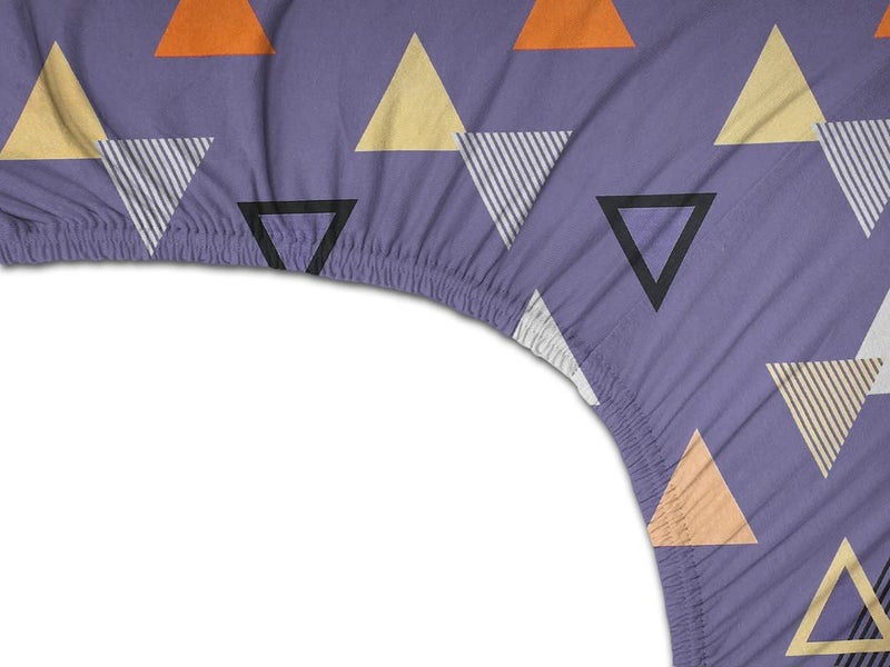 BSB HOME Premium Cotton Elastic Fitted Bedsheets with 2 King Size Pillow Covers | Double Bed with All Around Elastic 180 TC Supersoft | (72"x78", Grey & Orange), 180-200 tc - Image 2