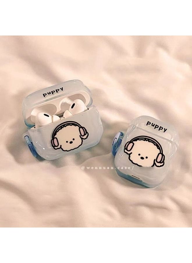 Cute Fun Cartoon Puppy For AirPods4 Generation Apple 2/3 Generation Wireless Bluetooth Headset Pro-Color:Fun Cartoon Listening To Music Puppy-Applicable Models:Airpods 4