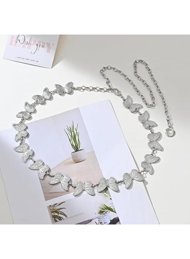 Adjustable Butterfly Link Metal Waist Chain Belt for Women and Girls - Image 3