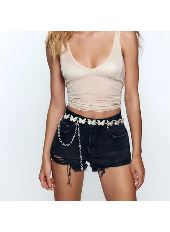 Adjustable Butterfly Link Metal Waist Chain Belt for Women and Girls - Image 5