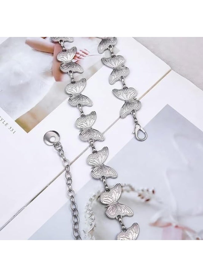 Adjustable Butterfly Link Metal Waist Chain Belt for Women and Girls - Image 2
