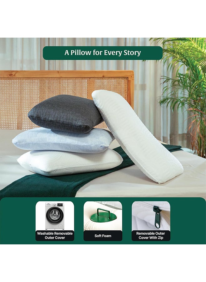 The White Willow Soft Pillow for Neck & Shoulder Pain-Engineered Latex Soft Pillow-Cervical Pillow for Sleeping-Orthopedic Pillow for Back, Side & Stomach Sleepers-Soft-Thick King Size-5" H-Grey - Image 5