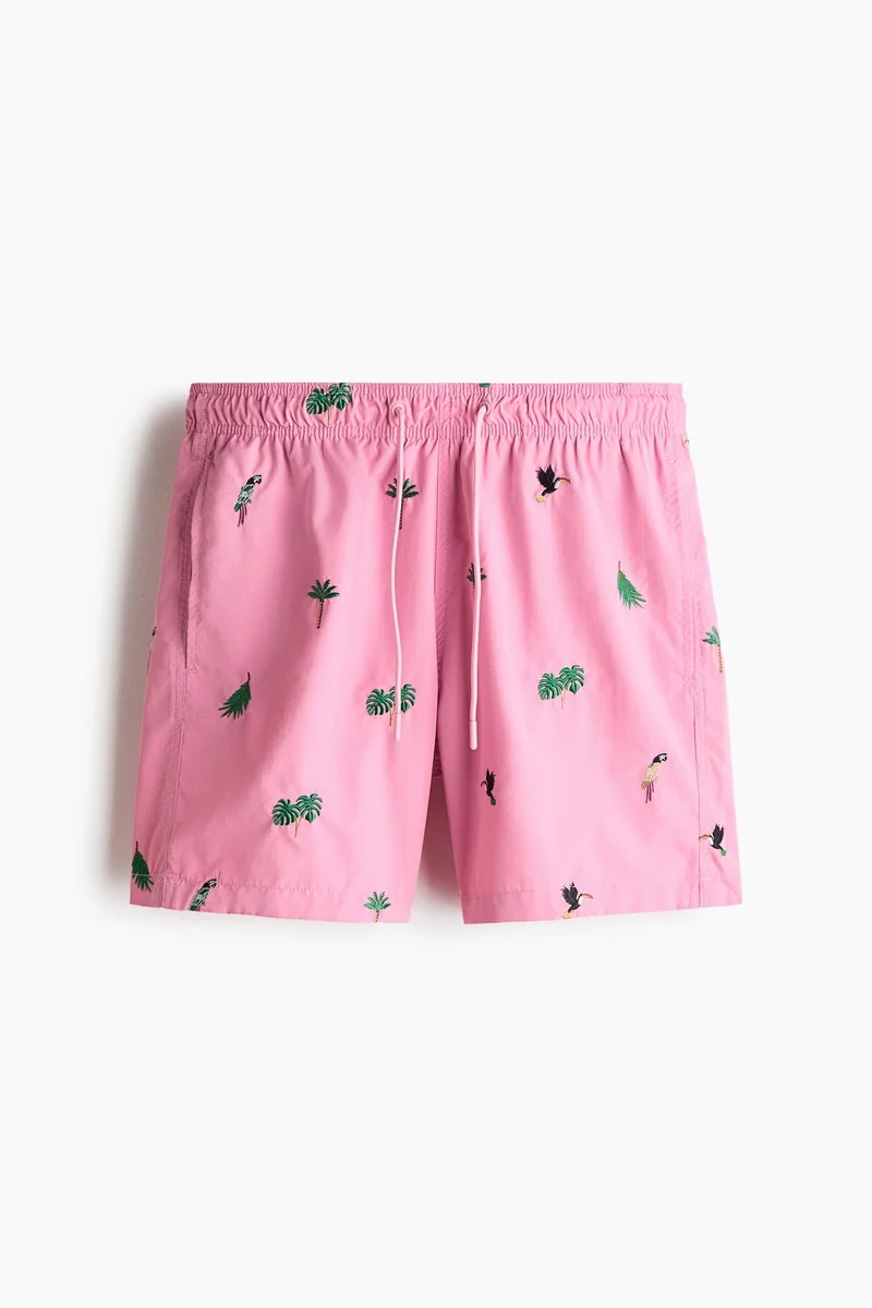 Patterned swim shorts