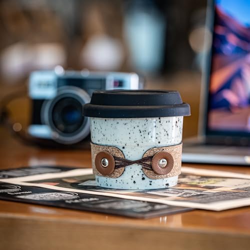 Cormomu Coffee Mug Coffee Cups with Lids, Travel Coffee Tumbler, Reusable Coffee Cups with Lids, Porcelain Tea Cups, Ceramic Travel Mug, Microwave & Dishwasher Safe, Spill Proof, 6.5oz - Image 3