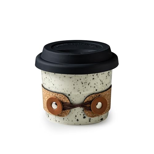 Cormomu Coffee Mug Coffee Cups with Lids, Travel Coffee Tumbler, Reusable Coffee Cups with Lids, Porcelain Tea Cups, Ceramic Travel Mug, Microwave & Dishwasher Safe, Spill Proof, 6.5oz - Image 1