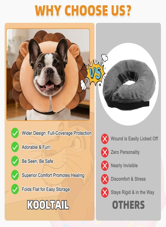 كولتيل طوق مخروطي بديل للكلاب من كولتيل بعد الجراحة، طوق رقبة ناعم قابل للنفخ للحيوانات الأليفة للكلاب متوسطة وكبيرة الحجم، طوق تعافي قابل للتعديل على شكل دونات للجراء مع خاصية محسّنة مضادة لللعق M+ - Image 5