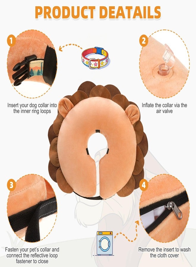 كولتيل طوق مخروطي بديل للكلاب من كولتيل بعد الجراحة، طوق رقبة ناعم قابل للنفخ للحيوانات الأليفة للكلاب متوسطة وكبيرة الحجم، طوق تعافي قابل للتعديل على شكل دونات للجراء مع خاصية محسّنة مضادة لللعق M+ - Image 3
