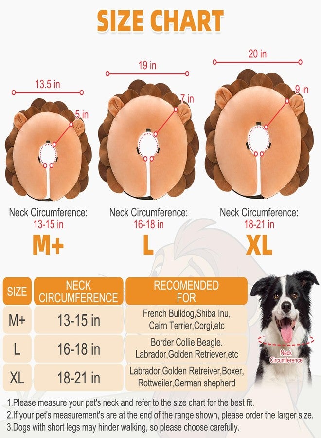 كولتيل طوق مخروطي بديل للكلاب من كولتيل بعد الجراحة، طوق رقبة ناعم قابل للنفخ للحيوانات الأليفة للكلاب متوسطة وكبيرة الحجم، طوق تعافي قابل للتعديل على شكل دونات للجراء مع خاصية محسّنة مضادة لللعق M+ - Image 2