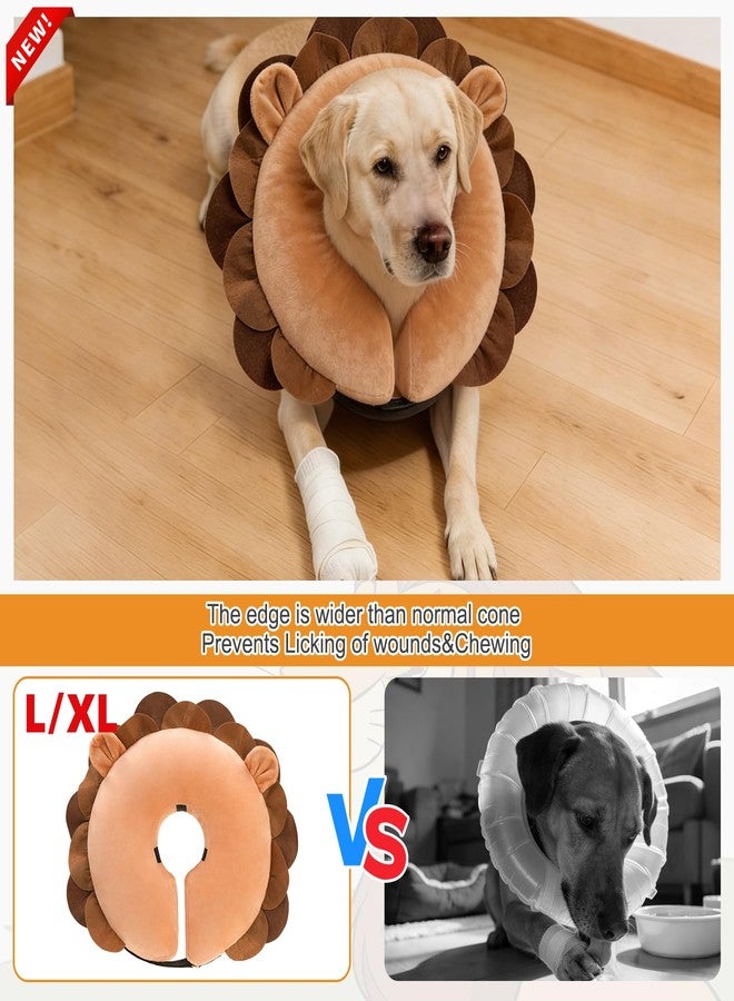 كولتيل طوق مخروطي بديل للكلاب من كولتيل بعد الجراحة، طوق رقبة ناعم قابل للنفخ للحيوانات الأليفة للكلاب متوسطة وكبيرة الحجم، طوق تعافي قابل للتعديل على شكل دونات للجراء مع خاصية محسّنة مضادة لللعق M+ - Image 4