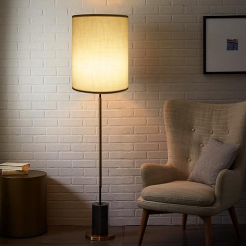 Koorle Tall Lamp Shade, White Drum Lampshade for Table Lamps Floor Lamp, 10" Top X 10" Bottom X 13" High Large Line Fabric Lamp Shade, Easy Assembly Replacement Lampshades - Image 5