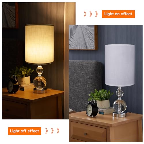 Koorle Tall Lamp Shade, White Drum Lampshade for Table Lamps Floor Lamp, 10" Top X 10" Bottom X 13" High Large Line Fabric Lamp Shade, Easy Assembly Replacement Lampshades - Image 3