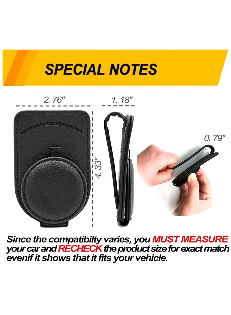 Generic Sunglass Holder for Car Visor Leather Sun Glasses Clip Universal Auto Eyeglass Mount with Card Clip  - Image 3
