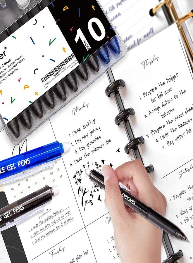 Vitoler Gel Pens, Black & Blue, 0.7mm Fine Point, Retractable, School & Adult - Image 5