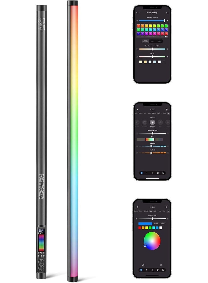NEEWER TL120C RGB LED Stick Light | Portable Handheld Tube Light with Adjustable Colors & Brightness for Photography, Video, Live Streaming - Image 1