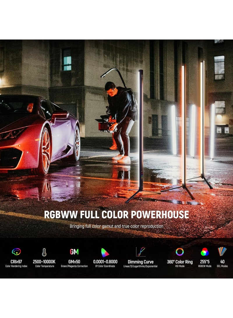 NEEWER TL120C RGB LED Stick Light | Portable Handheld Tube Light with Adjustable Colors & Brightness for Photography, Video, Live Streaming - Image 3