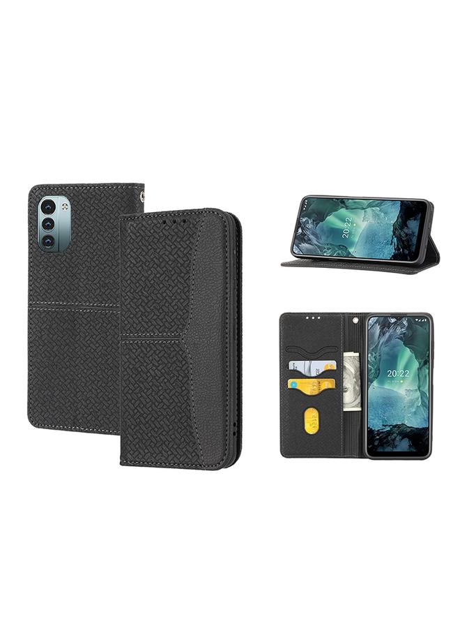 اس-توب جراب لهاتف Nokia G21 / G11 مصنوع من جلد البولي يوريثان المغناطيسي مع خياطة منسوجة - Image 1