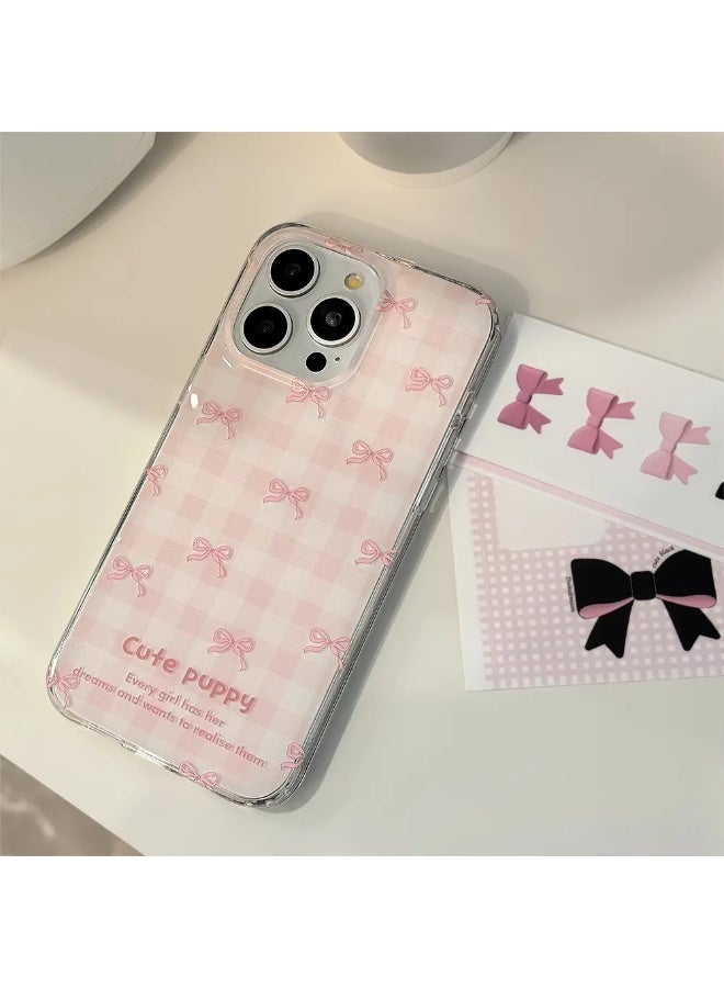 NIBEMINENT Protective TPU Case Cover For iPhone 16 Pro Max, Lattice Bow - Image 1